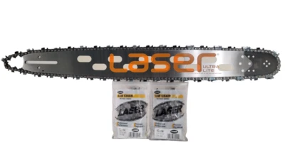 LASER 24" Ultra Lite Chainsaw Bar & 3 Chains For Husqvarna 3/8 x .058 x 84 DL 220 MT