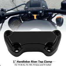 Black 1" Upper Handlebar Riser Top Clamp Cover For Harley Sportster Softail Dyna