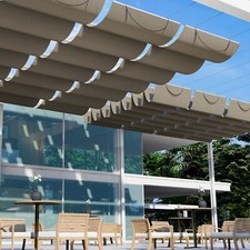 E K 7ft Retractable Pergola Canopy Cover Waterproof Awning Deck Garden Yard Pool