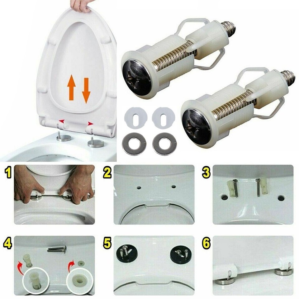 Top Fix Toilet Seat ScrewsNut Cover Lid Pan Fixing WC Blind Hole