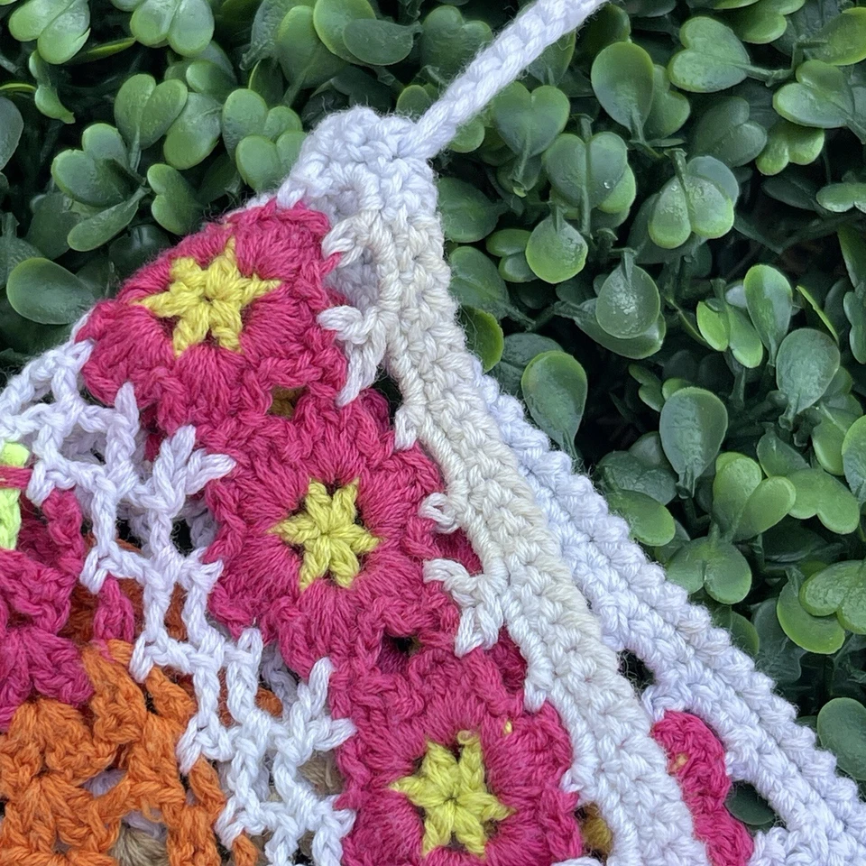 Top Boho Festival De Colección Doble Cero Colorido Crochet Tejido Manga Corta Cuello en V M Foto 4 de 4