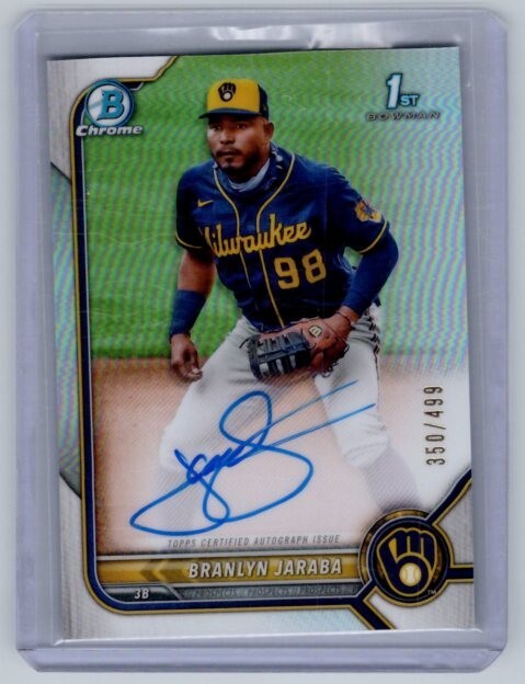 2022 Bowman - Branlyn Jaraba Chrome Prospect Auto#CPA-BJ Refractor /499
