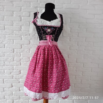 Stockerpoint Dirndl Oktoberfest Red Dress Size EU 32 and white blouse