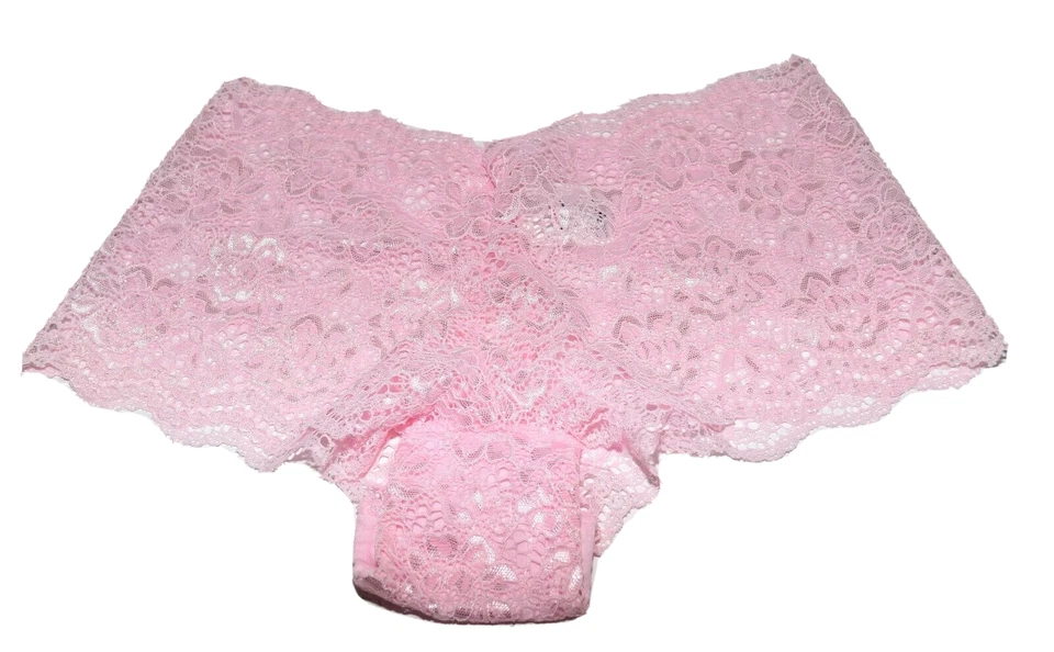 Calcinha Isaac Mizrahi 2 pares bege e rosa floral renda hipster tamanho PS NOVA SEM ETIQUETAS - Imagem 4 de 4