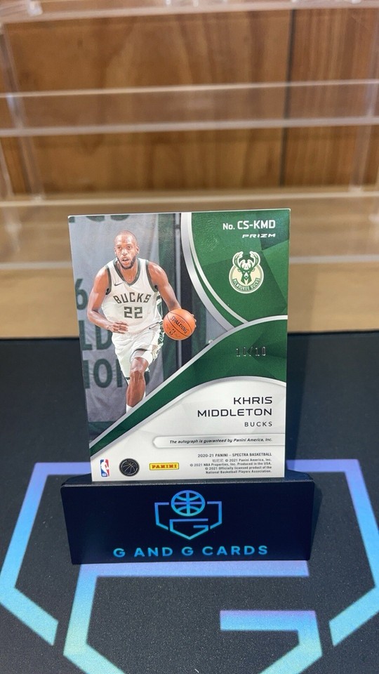 Khris Middleton 2020 Spectra Gold Auto 10/10 BOOKEND CDKMD SSP BUCKS