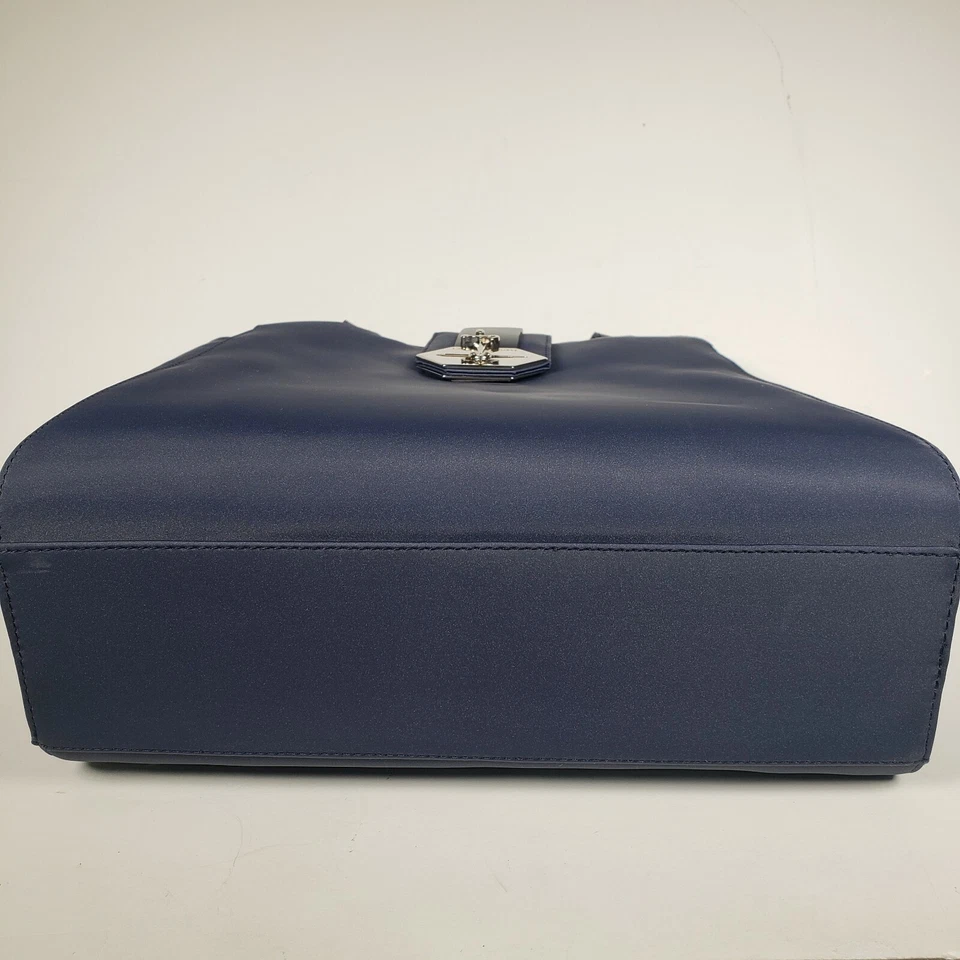 Bolso de mano Cesare Paciotti de tela azul de cuero Foto 4 de 4