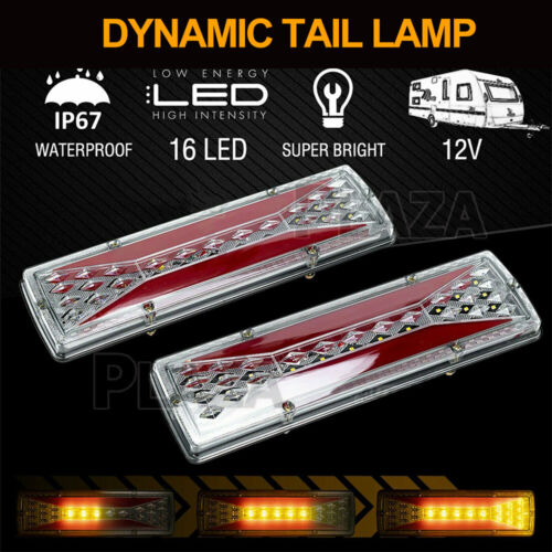 2Pcs/set LED Tail Lights Trailer Ute Caravan Truck Stop Indicator Rear LAMP 12V - Picture 3 of 9