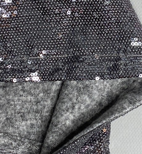 MIA NEW YORK Gray Sequin Hoodie Pullover Sweater Girls Sz Small 7 Yrs - Picture 3 of 6