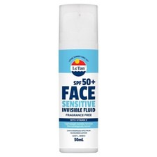 Le Tan Face Sensitive Invisible Fluid Sunscreen Lotion SPF 50 50mL