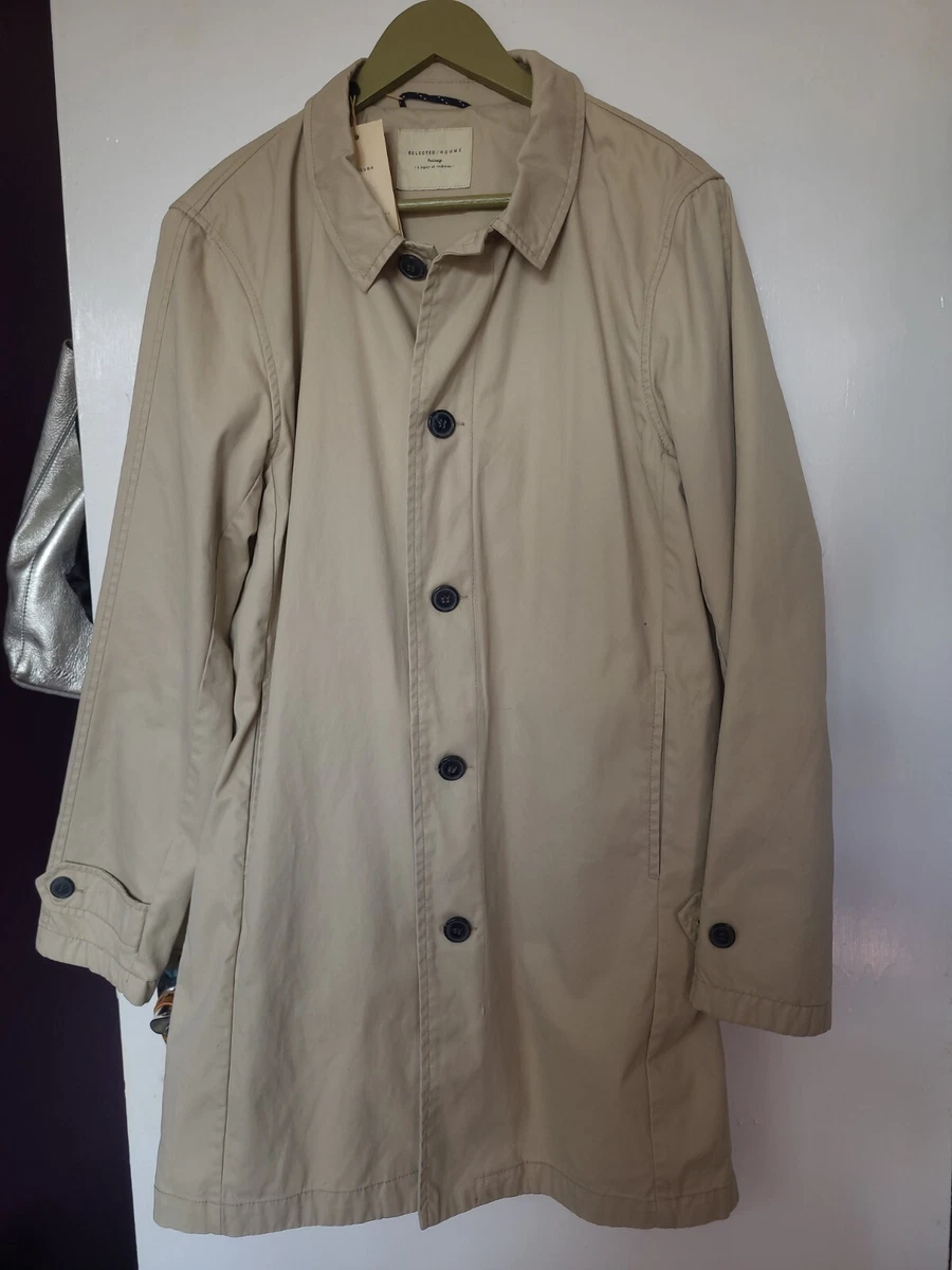 SELECTED HOMME BNWT SHH TRENCH COAT BEIGE RRP 110 Med 42