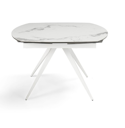 Tavolo da pranzo in marmo bianco allungabile design moderno CIC-594 - Imagen 7 de 8