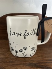 Rae Dunn Mug “HAVE FAITH”With Flowers Mug