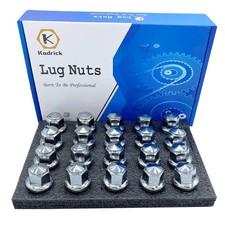 Kadrick 20pcs M12x1.5 Lug Nuts,One-Piece Solid Chrome OEM M12x1.5, Silver