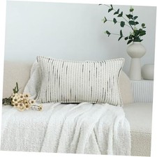 Boho Lumbar Pillow Cover 12x20 Inch Decorative Chenille 20" x 12" Pack of 1