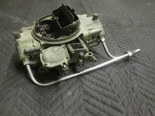 Holley 3310-2 750 Cfm Carburetor Used Manual Choke W Fuel Line Square Bore Holley 3310-2 750 Cfm Carburetor Used Manual Choke W Fuel Line Square Bore