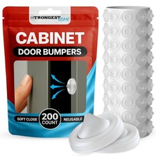 Strongest Home Cabinet Door Bumpers   200 Pack Clear Rubber Bumpers Self-A