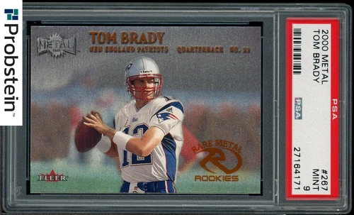 2000 Metal Rare Metal #267 Tom Brady New England Patriots RC Rookie PSA 9 MINT