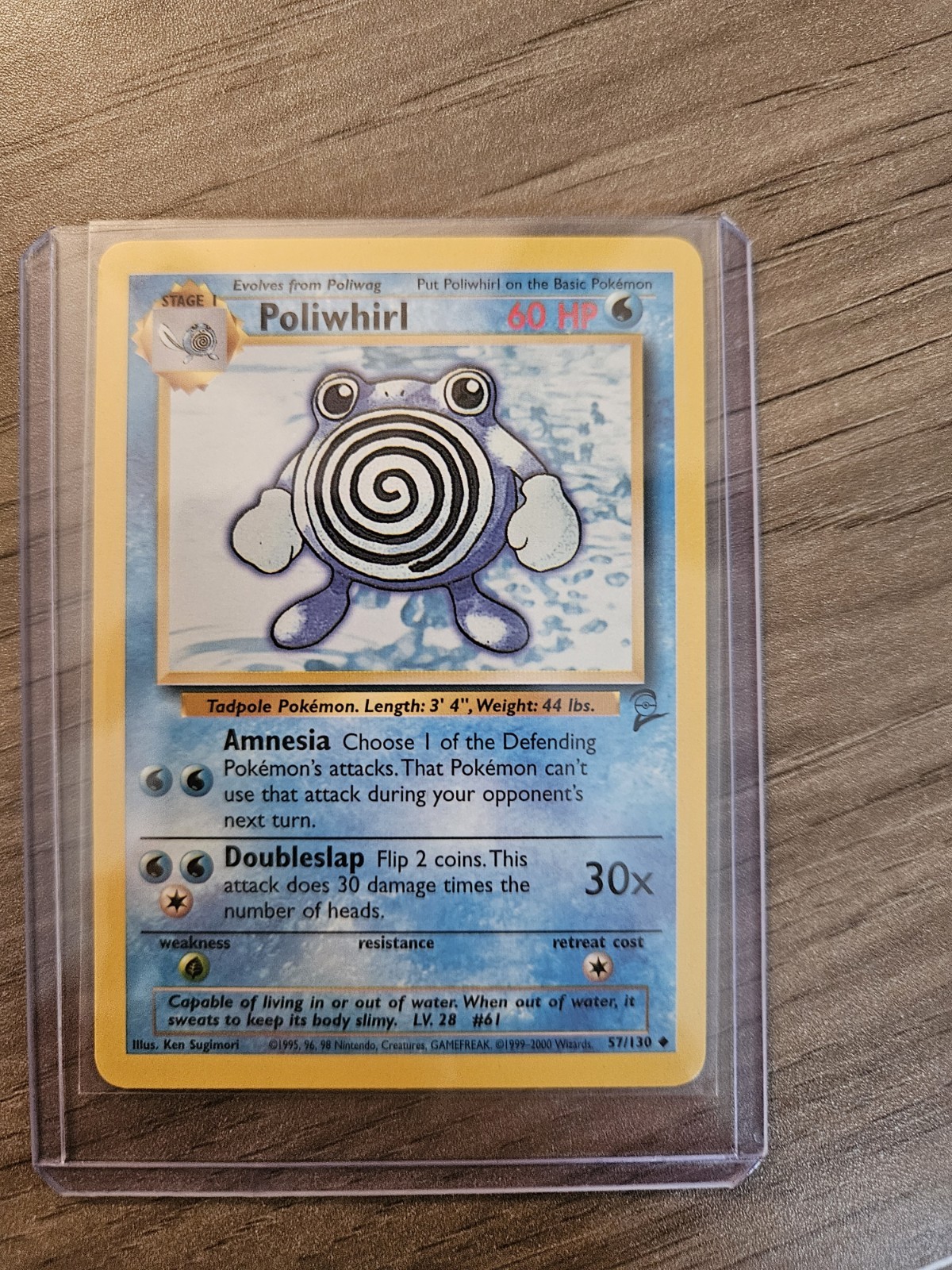 Pokemon Poliwhirl 57/130 Base Set 2 Excellent Condition
