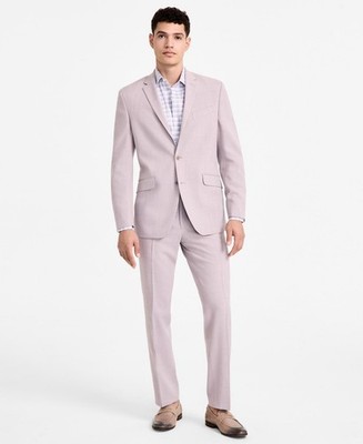 $395 NEW KENNETH COLE Mens 37R Light Pink Slim 2 Piece Suit W/ Dress Pants 30x32