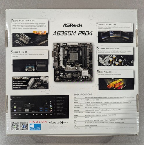 ASRock AB350M PRO4 Motherboard - 第 2/5 張圖片