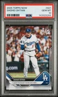 SHOHEI OHTANI 1ST CAREER PLAYOFF WIN PITCHING DODGERS #821 2025 TOPPS NOW PSA 10