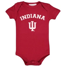 Infant Crimson Indiana Hoosiers Arch & Logo Bodysuit