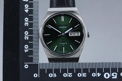 Vintage 1978 Seiko Type II 7546-8230 Day/Date Green Quartz Mens