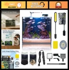 5 Gallon Glass Fish Tank Starter Kit with Heater, Pump, Filter, Light & Gravel