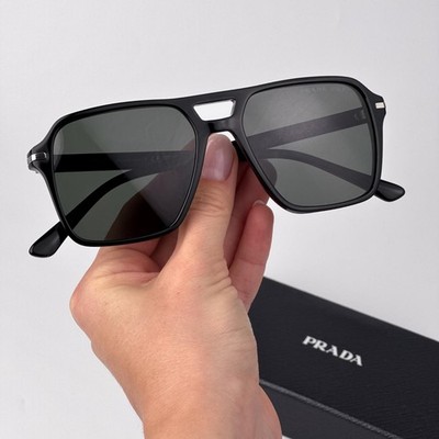 Prada Women Sunglasses Black Green Polarized Pilot PR20YS 1AB03R NEW AUTHENTIC Prada Sunglasses PR20YS 1AB03R Black Green Polarized | eBay main image 3