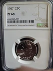 1957 U.S.Washington Quarter  ♡Gorgeous♡PROOF 25 Cents SILVER Coin  NGC PF 68 NGC