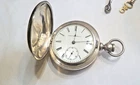 Antique 1887 Elgin 4 oz COIN SILVER Size 18 Full Hunter Key Wind Pocket Watch