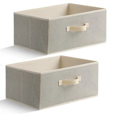 15.7 Inch Storage Baskets, Woven Fabric Bins, Storage Cubes with Reinforced H...