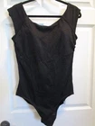 LANDS' END ONE-PIECE BLACK PAISLEY TEXTURED TUMMY CONTROL SWIMSUIT SIZE 16