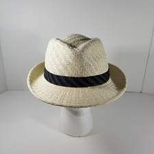 Panama Jack Woven Natural Fedora Black Stripe...