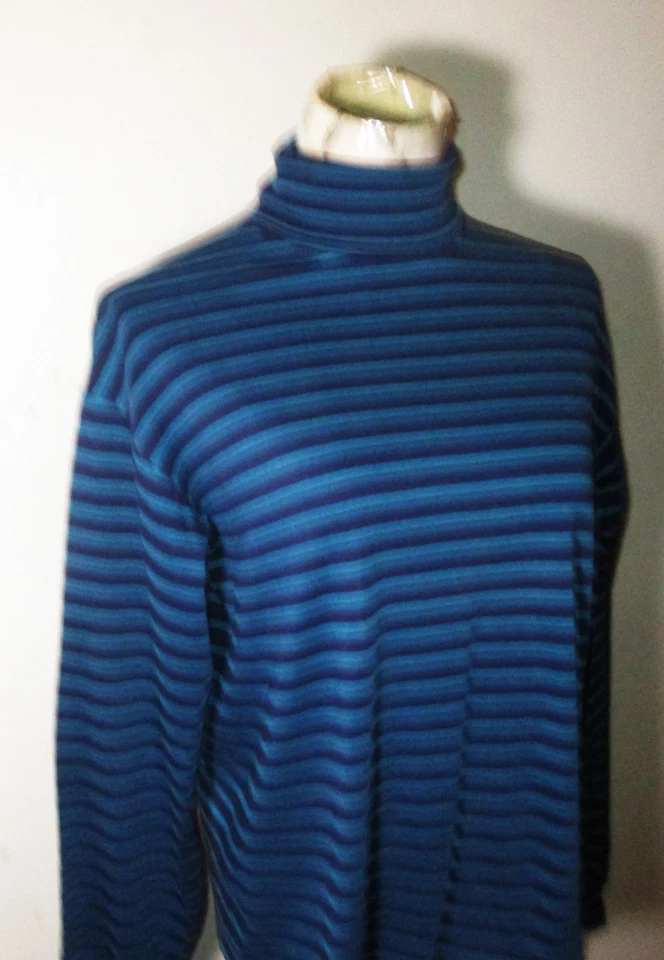 Top para mujer Brooks Brothers azul manga larga cuello alto talla M Foto 3 de 4