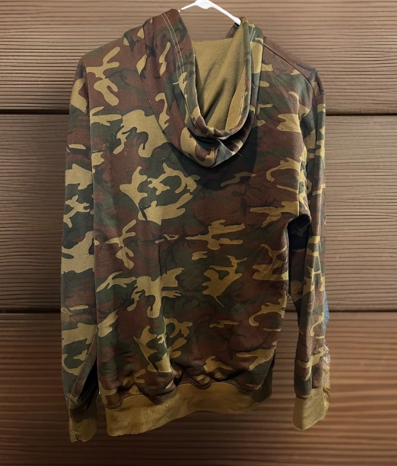 Винтажная камуфляжная толстовка с капюшоном охотничья легкая большая полиэстер США - Изображение 3 из 4