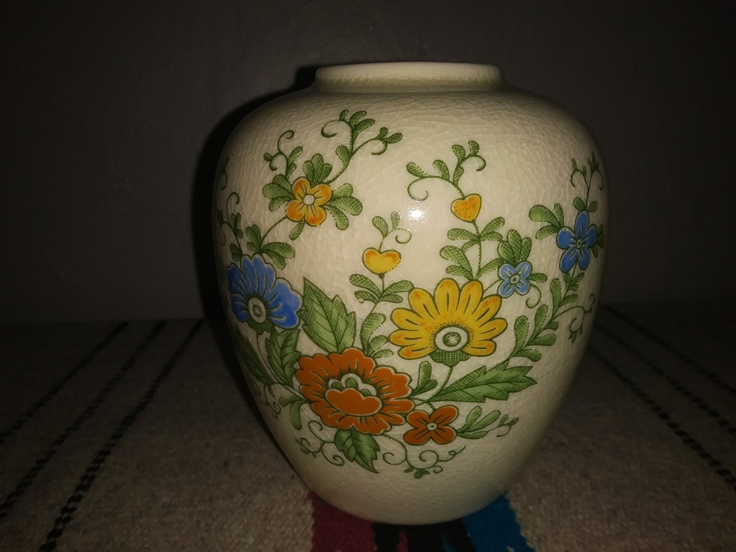 FLORAL PATTERN SREDNICK COLLECTION CRACKLE MADE IN JAPAN FLOWER VASE eBay