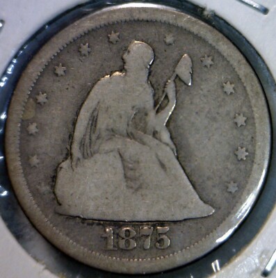 1875s TWENTY CENT Pc. Nice SILVER .20 VG Coin LOT 1875 s #14 NR | eBay