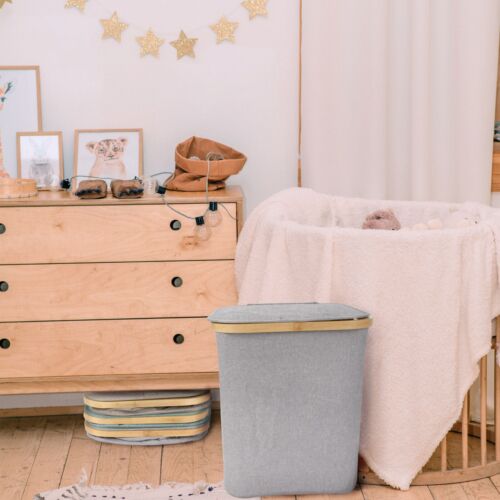 Cesta de lavandería plegable de bambú con tapa - decoración esencial para cualquier habitación - mediana - Imagen 11 de 16
