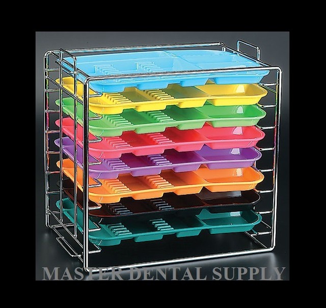 Instruments Set Up Dental Tray RACK Organizer Holds 8 Trays B Size