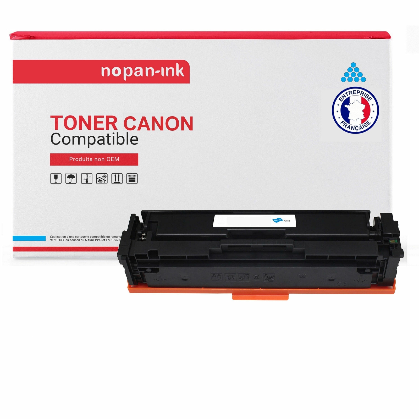Toner 045 C cyan compatible Canon par NOPAN-INK pour imprimantes laser de bureau