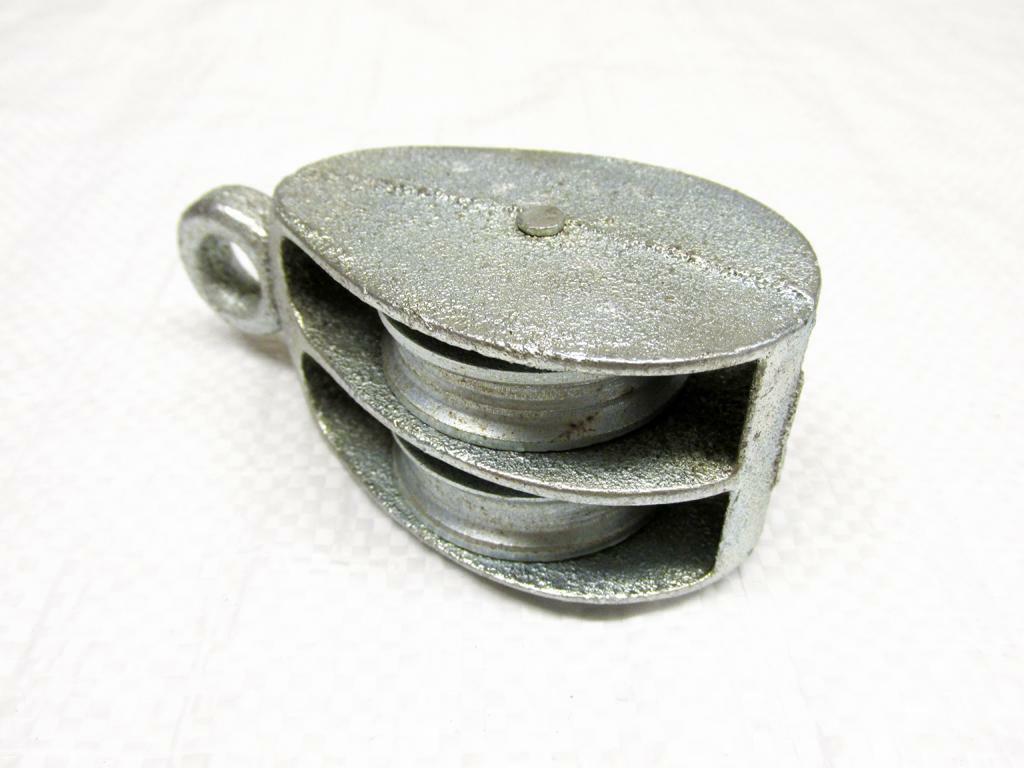 75MM Awning Pulley With Double Cast Sheave And Fixed Round Eye - Rope Pulling