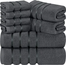 8-Pieces Towel Set Assorted Sizes 2 Bath Towels, 2 Hand Towels and 4 Wash Cloths