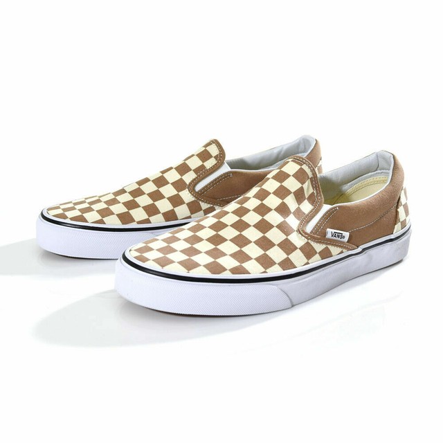 tiger check slip on vans