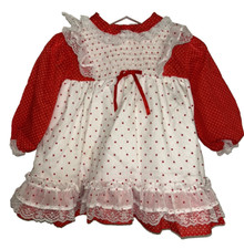 VTG 80s - WINNIE the POOH - Baby Girl Medium 12-18 Mos - Dress attached Pinafore