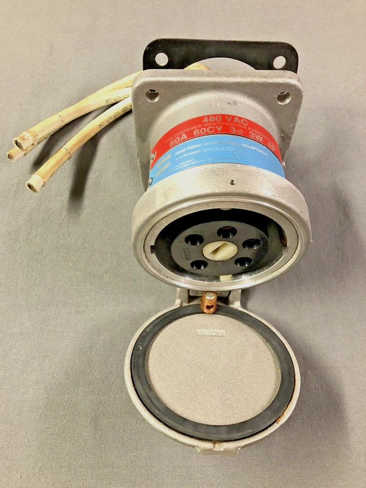 Crouse-Hinds SRG642D Dead Front Interlocked Receptacle 480VAC 60A 3 Pole 4 Wire - Image 2 of 4