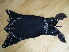 BNWT DEBENHAMS DEBUT 100% Little Black Silk Dress / Handkerchief Hem size 6 UK