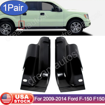 Pair Steel Outer Cab Corners For 2009-2014 Ford F-150 F150 Pickup 4Door Crew Cab