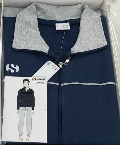 ☆ SUPERGA HOMEWEAR TUTA UOMO LEGGERA CON ZIP TEMPO LIBERO SPORT IN 100%  COTONE ☆ | eBay