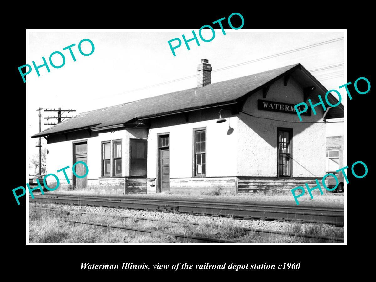 OLD 6 X 4 HISTORIC PHOTO OF WATERMAN ILLINOIS THE RAILROAD DEPOT